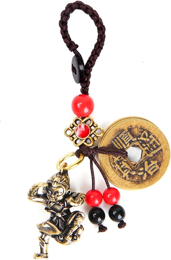 Amazon.com: Mansiyuyee The Monkey King Sun Wukong Statue Keychain