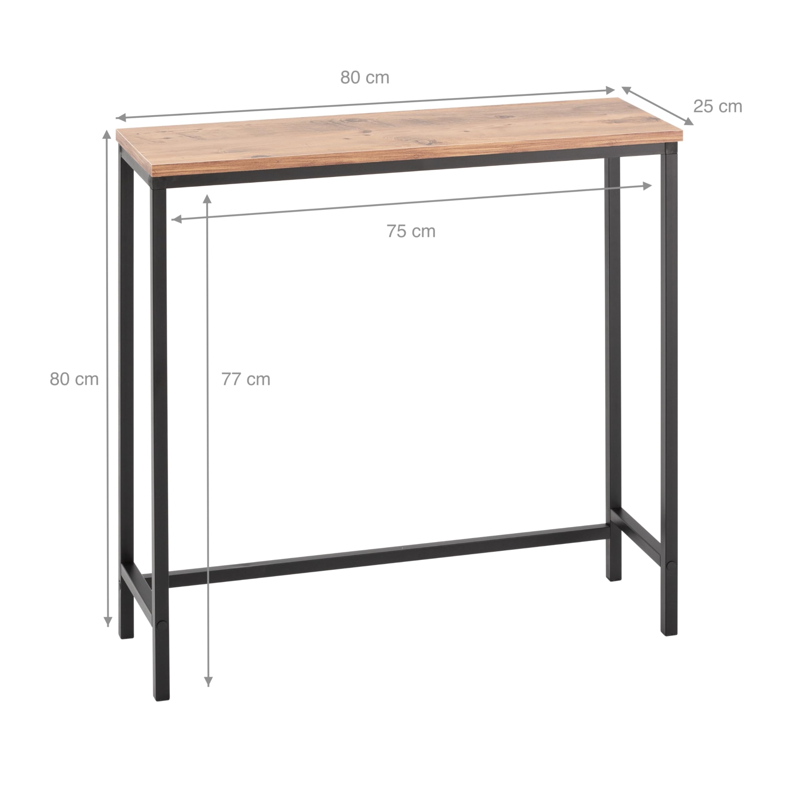 Mobile ingresso industriale ideale per ingresso ingresso, mobile ingresso con design moderno, colore Atlantic Pine, 80 x 25 x 80 cm. Neo