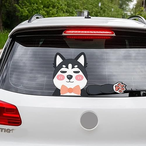 Miniatura 8 de Leniutor Chihuahua - Calcomanía para limpiaparabrisas trasero, lavable, extraíble, de PVC, divertida cola de cachorro, calcomanía decorativa para