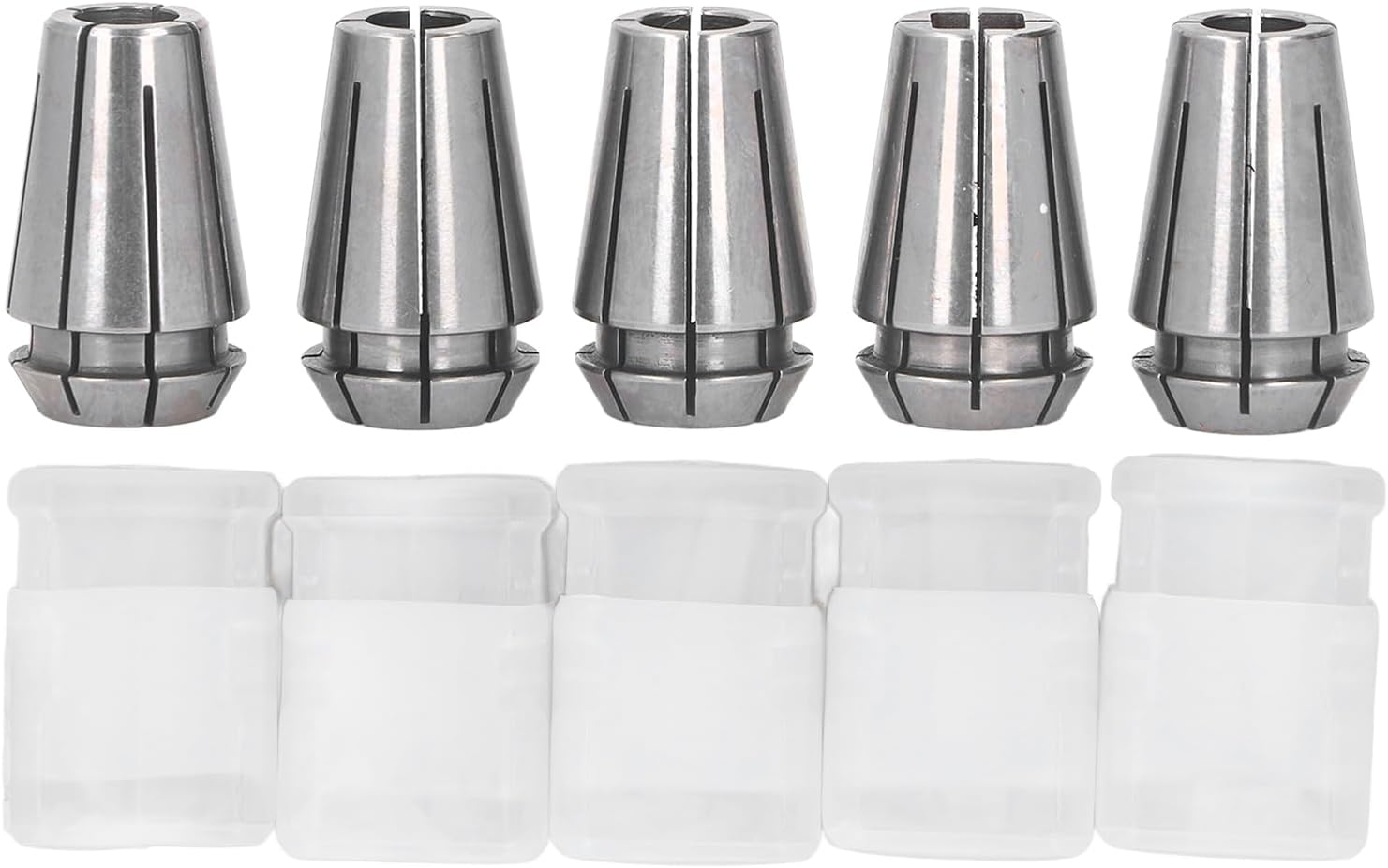 ERG16 Collet Chuck Set 5Pcs High Precision Spring Steel CNC Lathe Collets for Milling Machines and Grinding Equipment