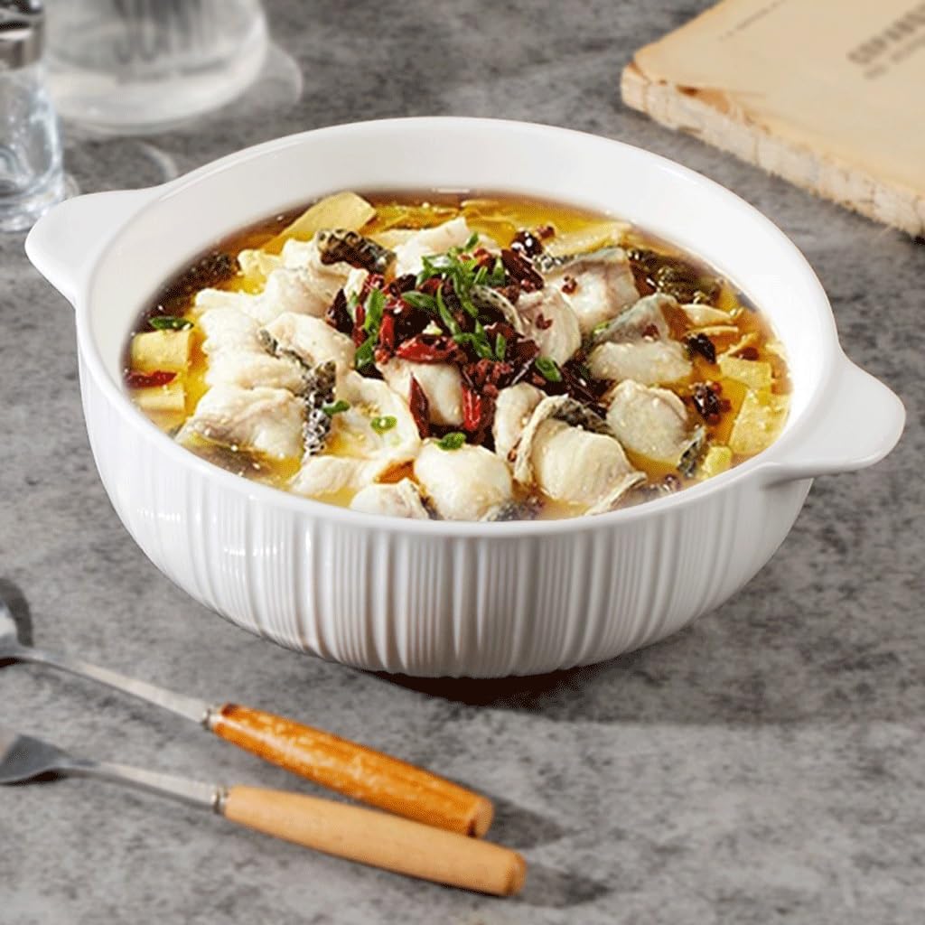 Zuppiera Ciotola For Zuppa A Doppio Orecchio For Uso Domestico, Grande Zuppiera In Ceramica, Di Grande Capacità Zuppiera In Ceramica