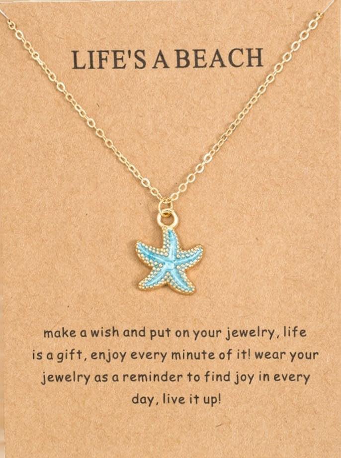 Rrdaily 6 Pcs Gold Starfish Necklace Sets Boho Beach Gifts for Women Cute Starfish Pendant Necklace Pack Friendship Necklace for Birthday Party Favors Vacation Jewelry - Image 4