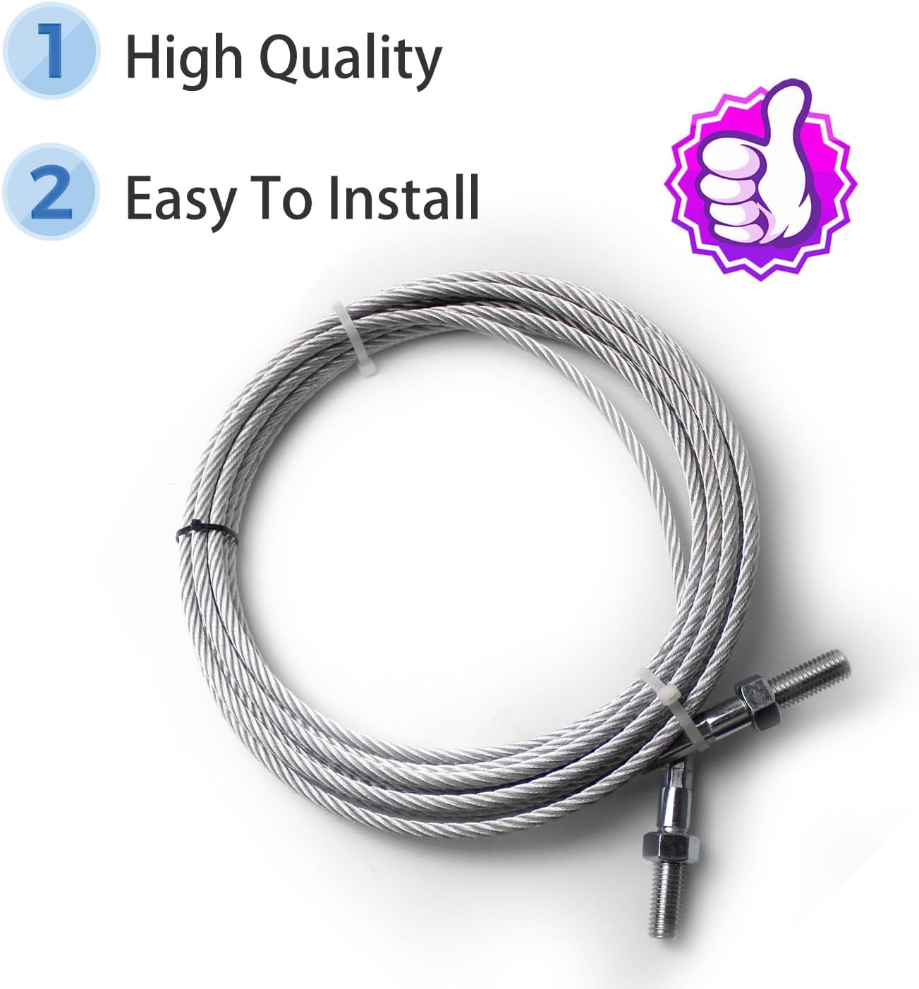 2 Set Equalizer Cables N372 Fit for Rotary Lift Model SPO10 Replace N372/BH7529-86, 30 Ft Silver
