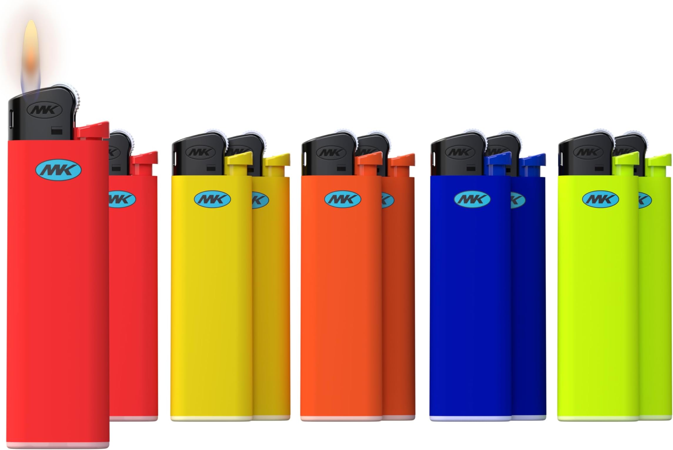 MK Lighter Flint Strike Lighters, Ideal to use as Candle Lighter, BBQ, Butane Lighters, Classic Pocket Lighters (10E-10PC)