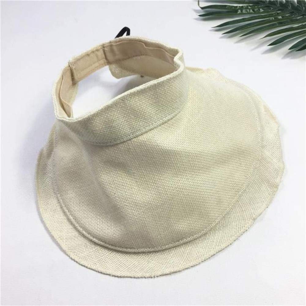 YDY Summer Hats For Women Folding Empty Top Sunscreen Shading Sun Hat Female Uv Protection Beach Hat Visor,Beige