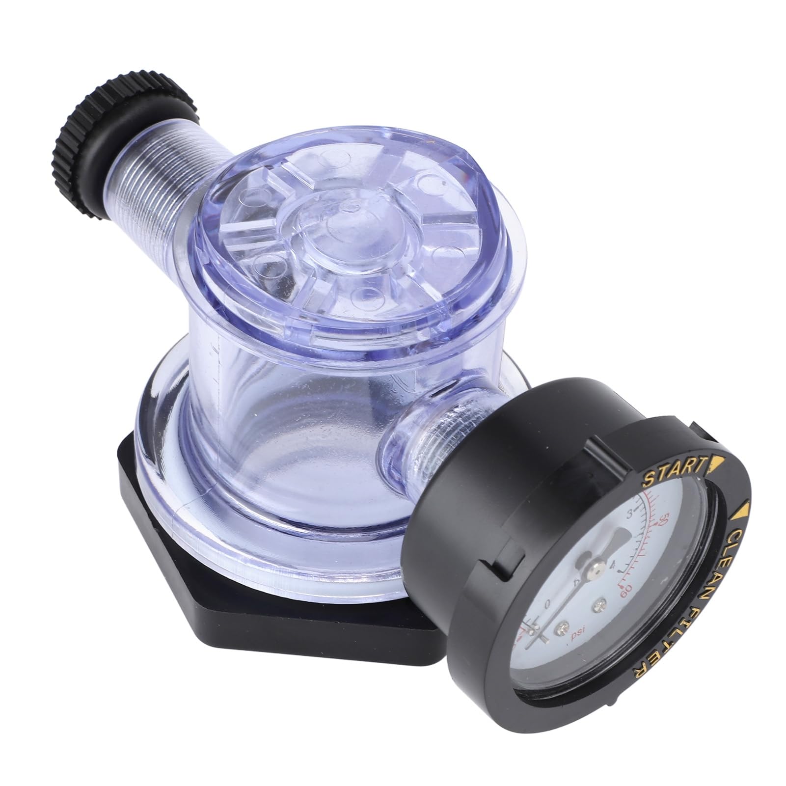 Valvola di sfiato manuale dell'aria Accessorio per filtro per piscina durevole ad alto flusso con manometro per 273564 Pompa a sabbia Materiale ABS Filettatura maschio da 60 mm