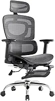 Cadeira De Escritório Ergonômica Mônaco Bt07 Luvinco Malha Respirável Com Suporte Lombar Adaptável Apoio Para Pés Retrátil Encosto Ajustável Seis Posições Suporta 200kg