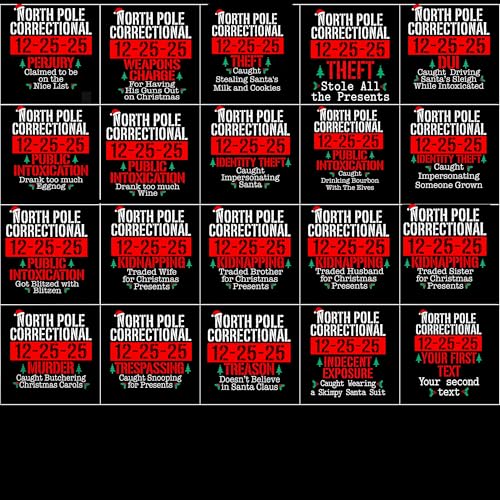 North Pole Correctional T-Shirts, Matching Christmas T-Shirt for Family Christmas Shirts, Holiday T-Shirt, Xmas Festive Tee4