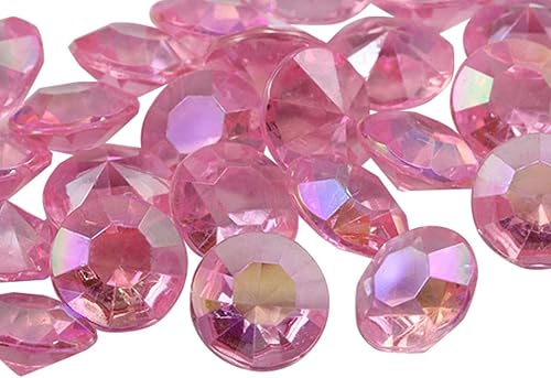 Allstarco 50 piezas de 0.787 in rosa AB 25 quilates acrílico diamante confeti AB revestimiento para mesa dispersión decoración de boda jarrón