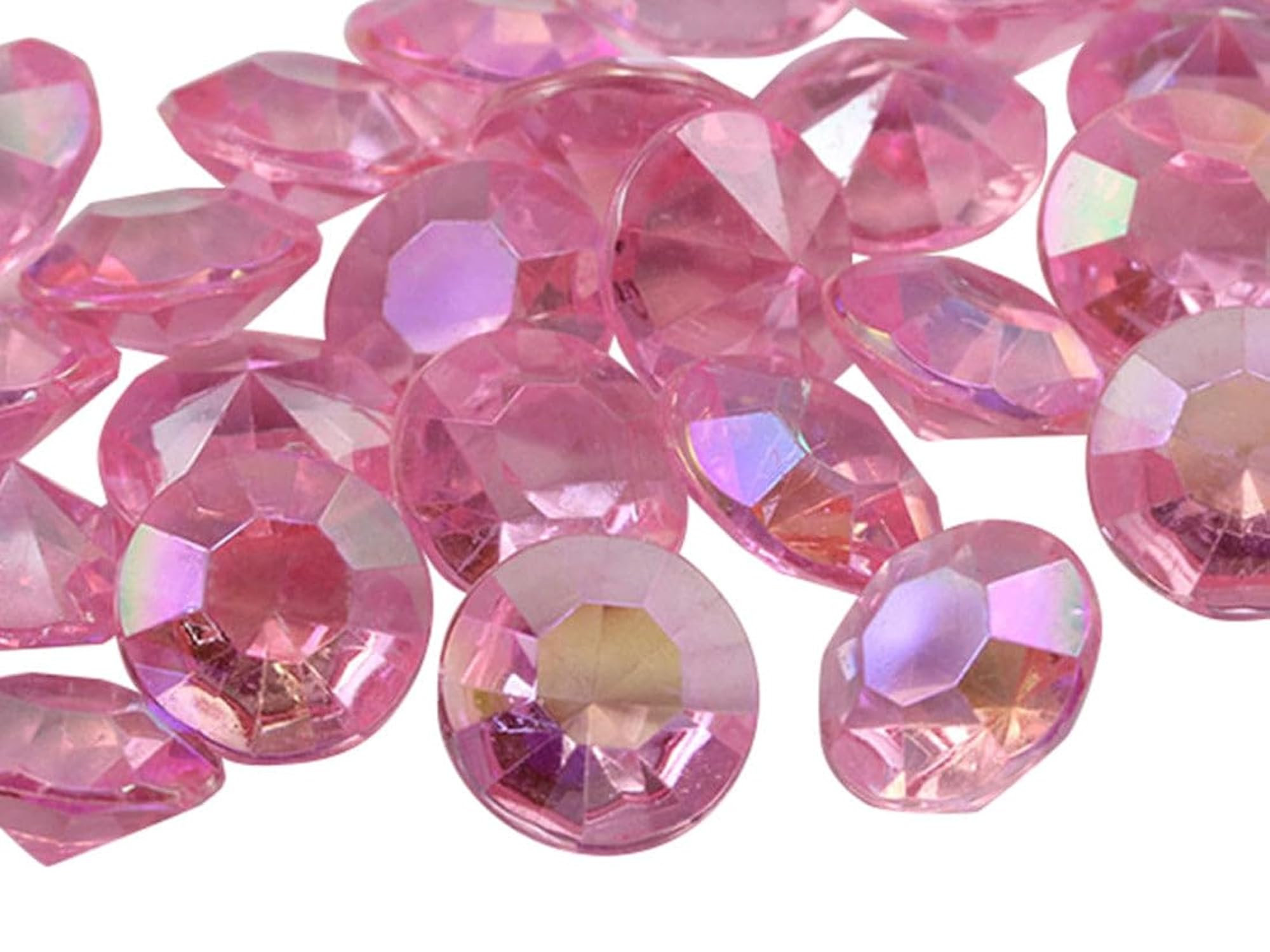 100PCS Crystal Heart Decorating Gems, AB Coating