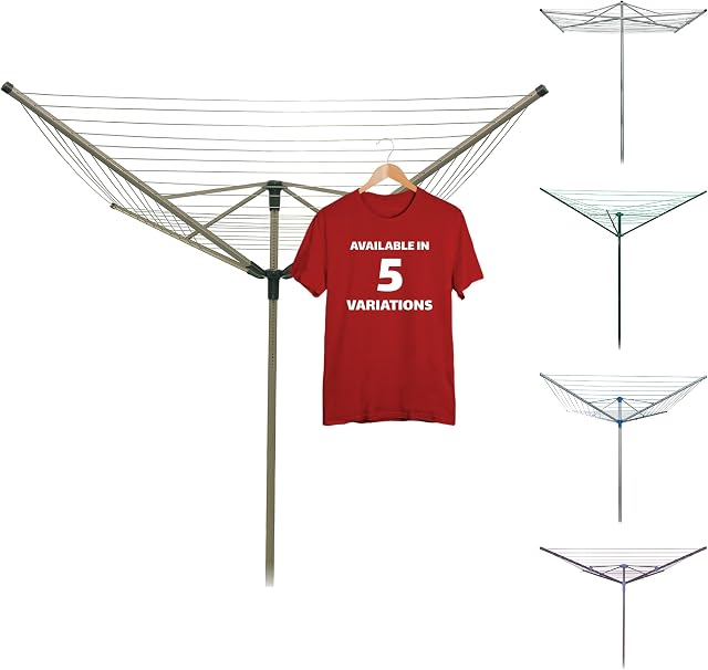 Strata Rack de séchage extérieur rotatif à usage intensif - 194 Parapluie de pieds sécheuse extérieur, Cadre en aluminium léger à l'extérieur Sac de séchage, Sahara Beige