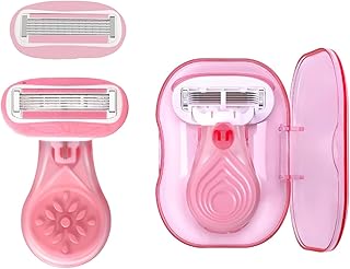 Mini Travel Razors for Women, 5-Blade Womens Razors for Shaving, 1 Mini Handle+2/4/6/8/10 Razor Blade Refills+1 Case, Women Razor for Smooth Shave, Travel Essentials for Women (1 Mini Handle+2 Blades)
