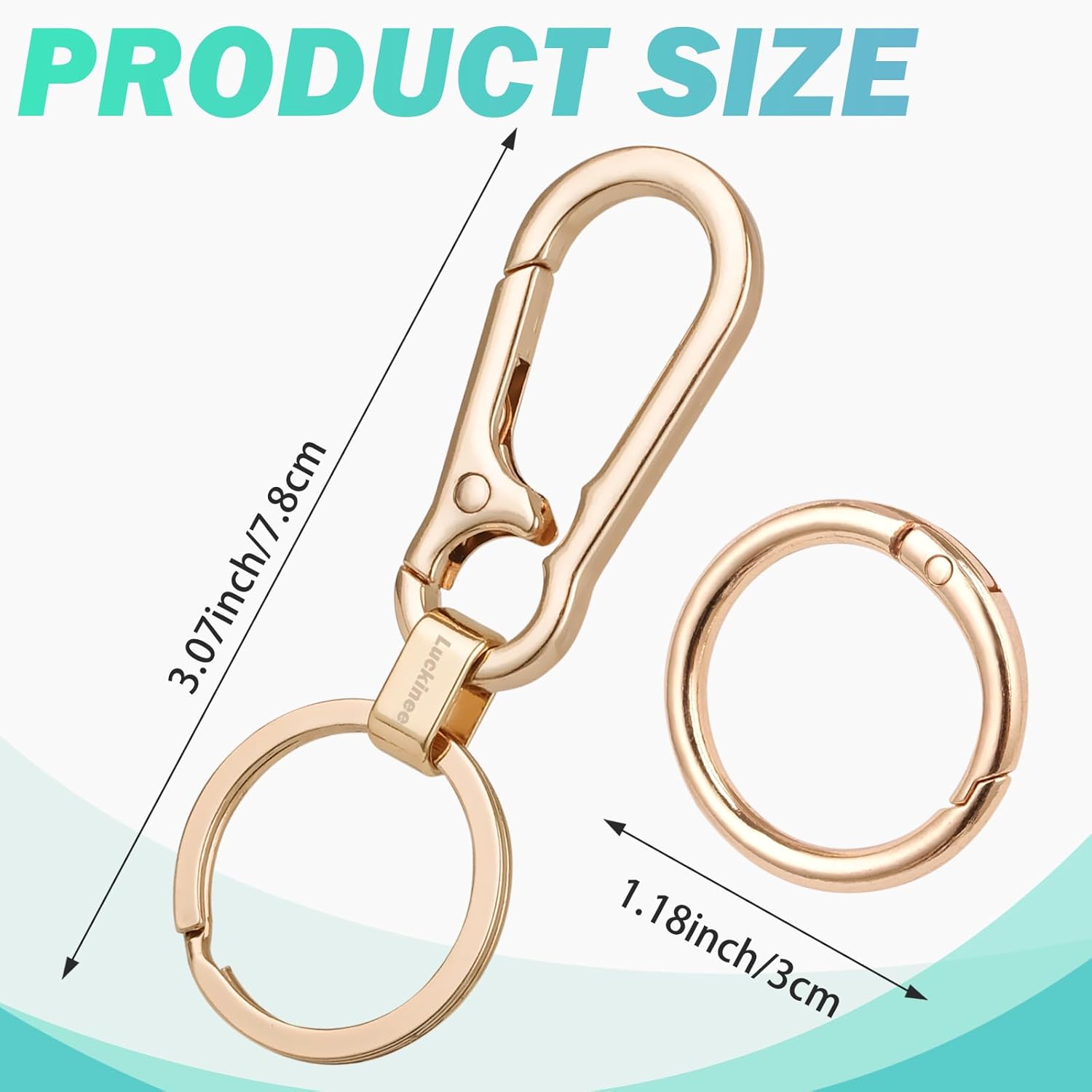 Metal Keychains Key ring with Carabiner Clip, Spring O Ring for Men Women, Quick Release Metal Key Ring Organizer - Image 5
