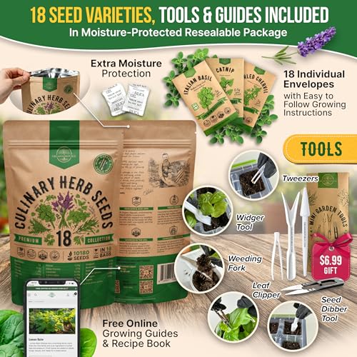Organo Republic 18 Culinary Herbs Seeds Variety Pack - 10,180+ Heirloom, Non-GMO, Herbs Seeds for Outdoor and Indoor Home Gardening, Including Rosemary, Thyme, Oregano, Mint, Basil, Parsley - Image 3