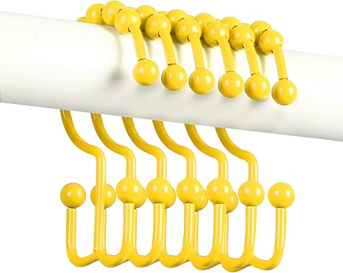 Miniatura 10 de Ganchos para cortina de ducha, anillos de ducha de acero inoxidable 304 para baño, ganchos de ducha de doble deslizamiento para cortinas de baño