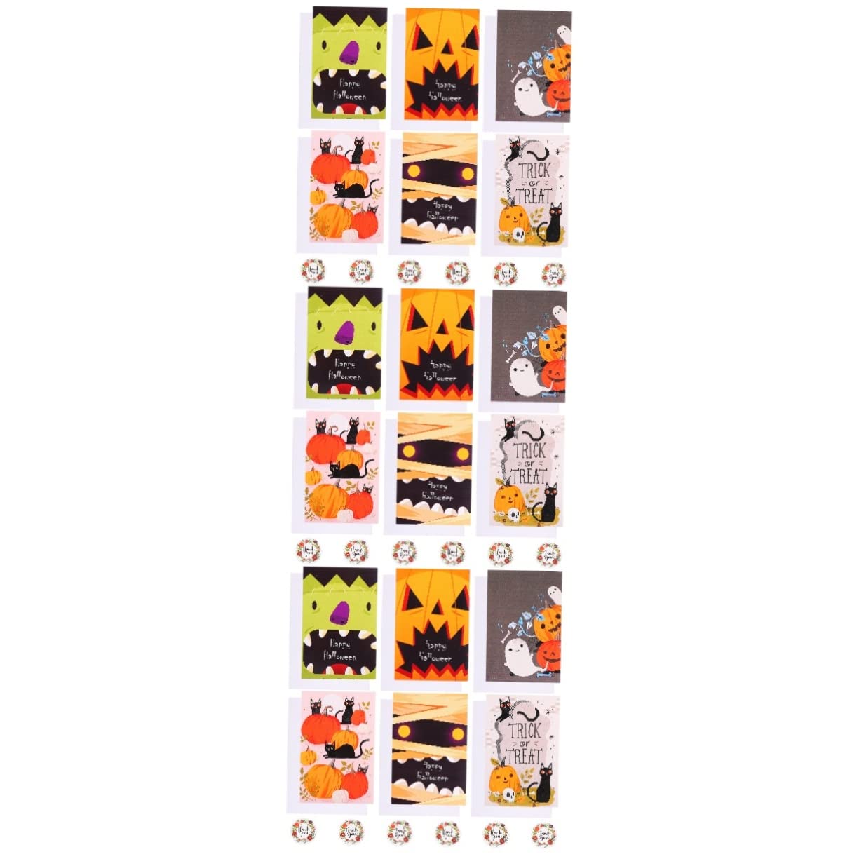 NUOBESTY 36pezzi Biglietti Di Auguri Per Halloween Con Buste e Adesivi Di Biglietti Messaggio Vuoti Per Festività e Occasioni Speciali
