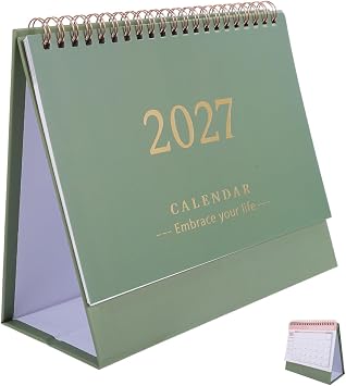 NUOBESTY 2026-2027 Desk Calendar, Standing Monthly Flip Office Planner