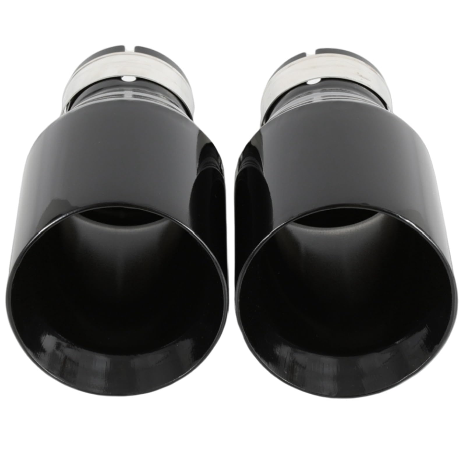Car Silencer Pasuje do serii Bmw mazdy VW Benz Stalowa błyszcząca czarna rura wydechowa Skos Edeg Błyszcząca końcówka tłumika(54MM IN 114MM OUT)