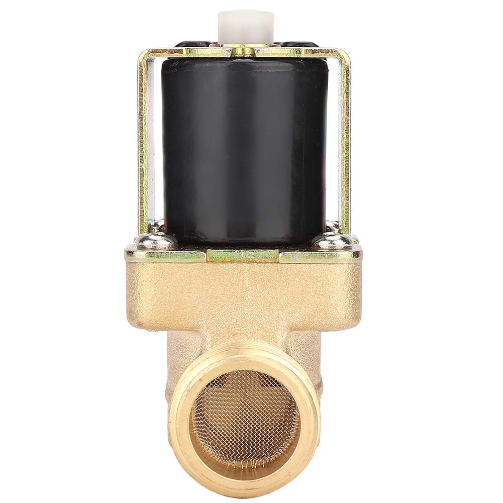 Acouto Électrovanne G1/2 en Laiton pour Eau/gaz/Huile, électrovanne électrique en Laiton Normalement Ouverte, électrovanne électrique DC 12 V 24 V pour l'alimentation en Eau (DC12V)
