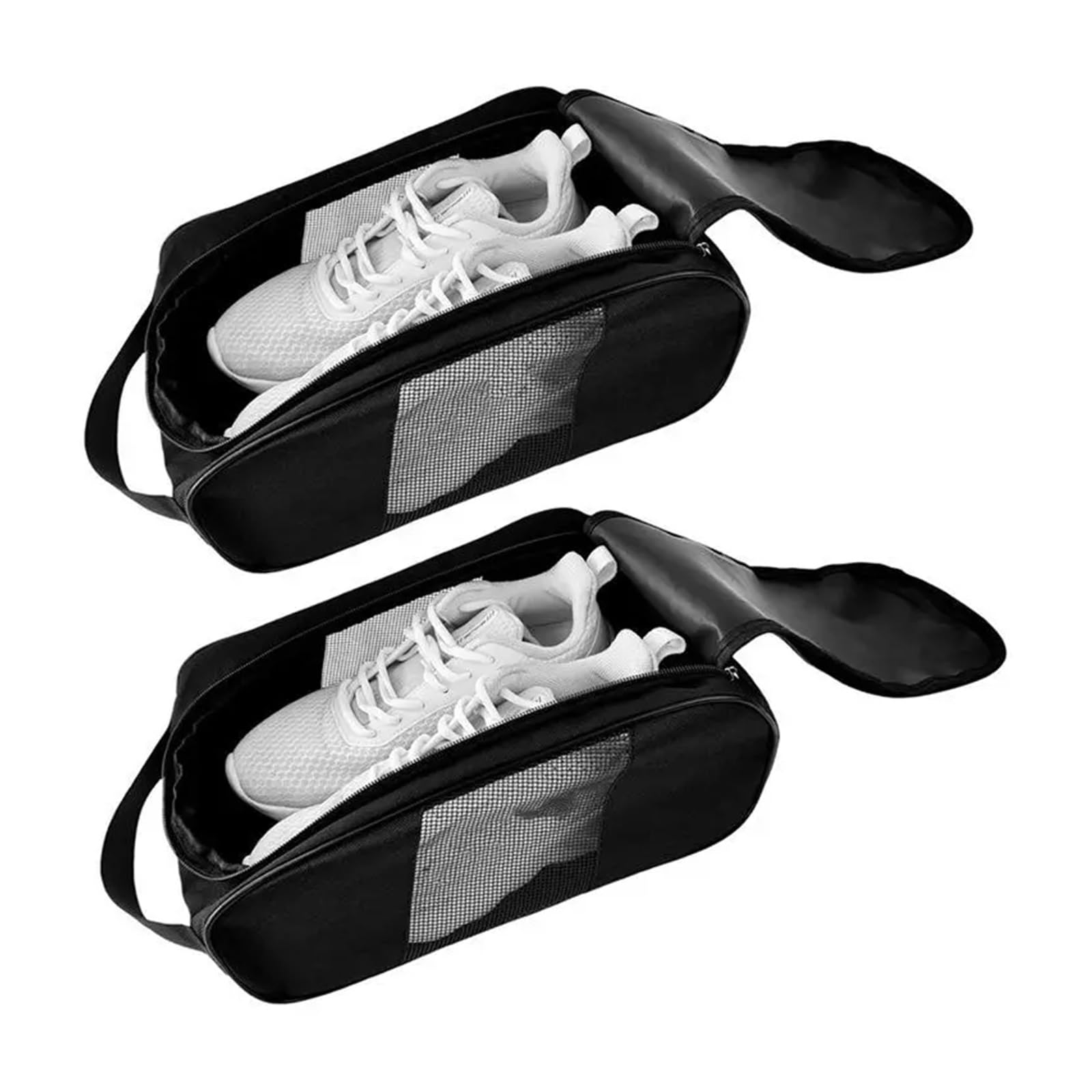 AZ-Golf-Schuhtasche für Reisen, belüftete Sportschuh-Tragetasche mit Aufbewahrungstasche mit Reißverschluss, 2 Stück