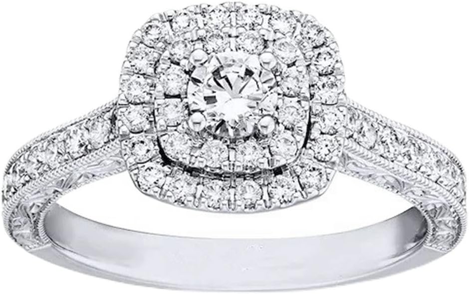 Aihpos Halo Engagement Rings for Women 1.25 Carat(ctw) Moissanite Wedding Rings 925 Sterling Silver 10K 14K 18K Gold Promise Anniversary Rings for Women with Free Text Engraving