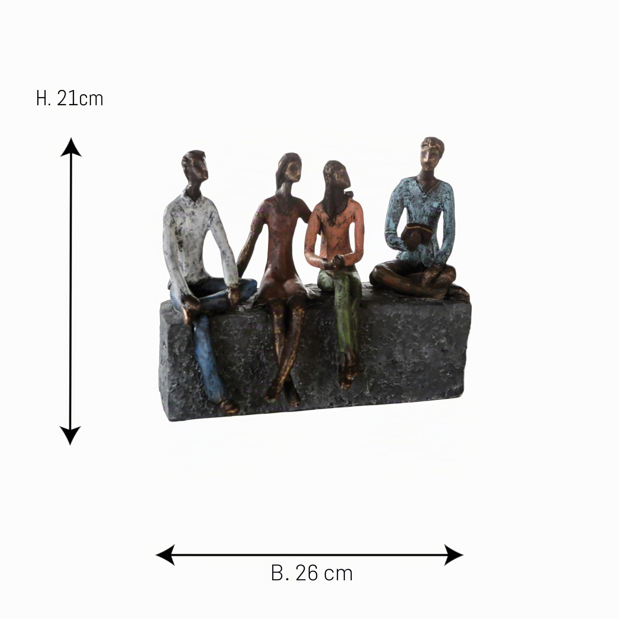 Casablanca Skulptur Network, Deko Figur Bronze, Kunstharz Statue Wohnzimmer, Büro Dekoration H. 21 cm x B. 26 cm - Moderne Skulpturen