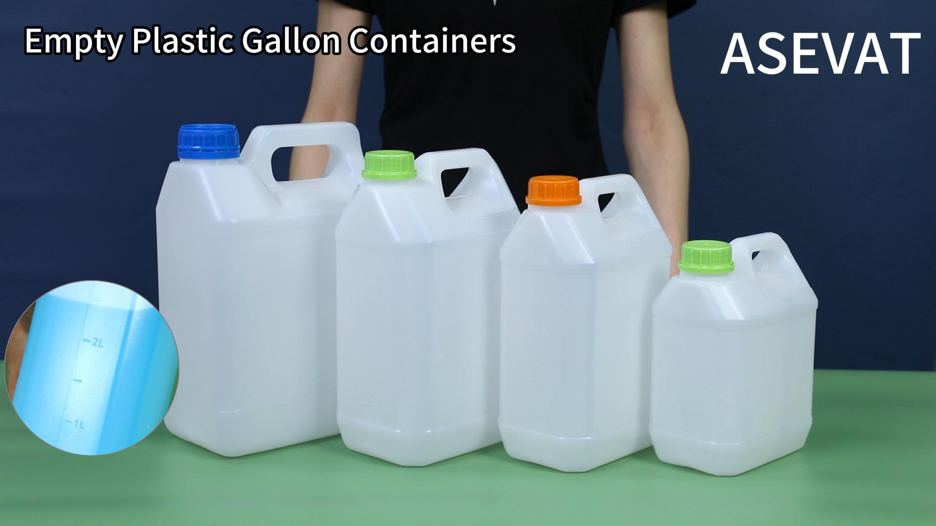 Image of ASEVAT Gallon Water Jugs with Caps Square Heavy-Duty HDPE Carboy F-Style Plastic Jug Water Storage Container Plastic Gallon Containers with Lids for Water, Sauces, Beverage, Liquids Liquids Laundry