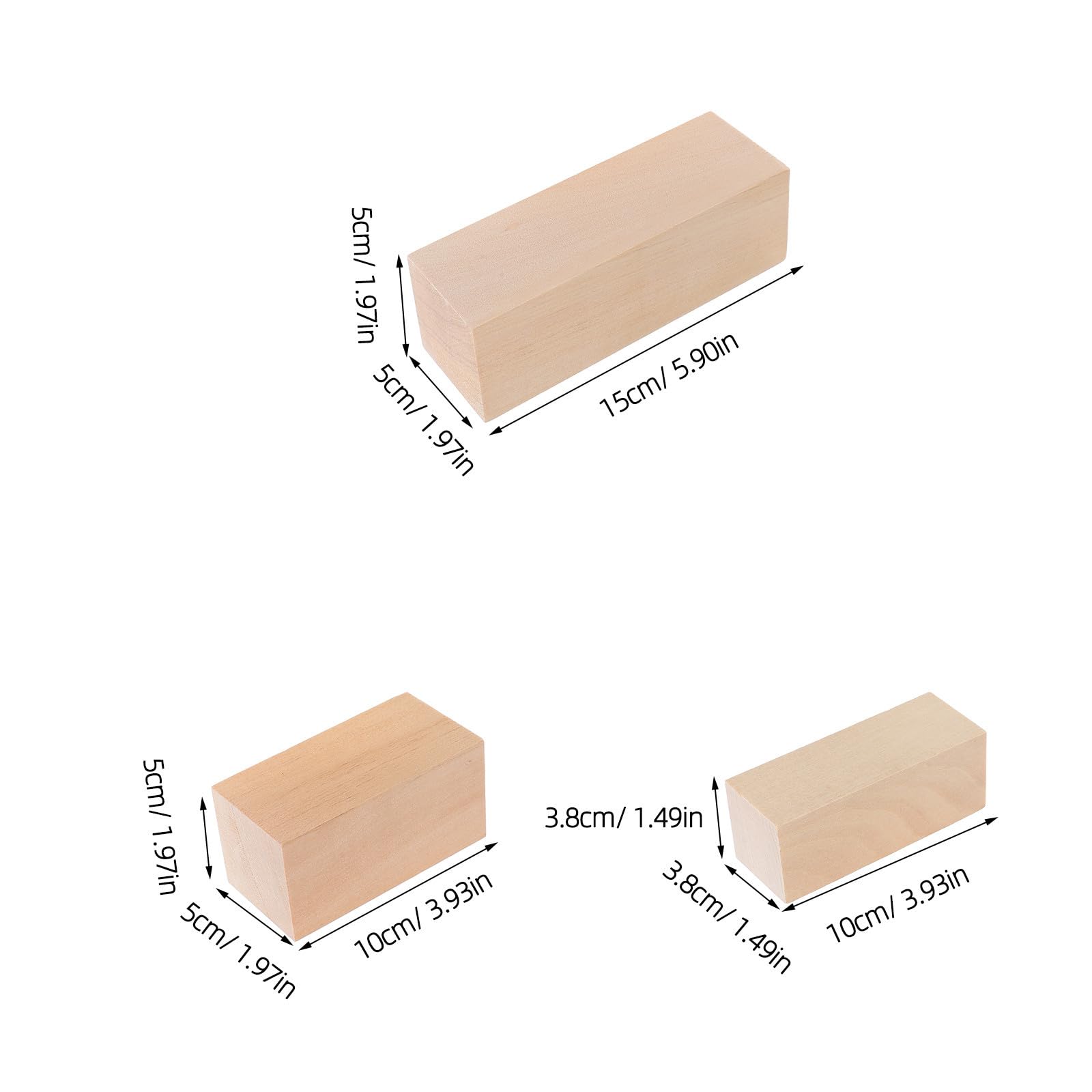 Anneome 8 Bloques de Madera de Tilo para Tallar sin Grietas ni Rebabas, Manteniendo la Forma para Manualidades y Proyectos de Pintura