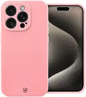 Gshield Capa Case Capinha Silicon Premium Antiderrapante com Interior em Microfibra, Proteção Contra Impressões Digitais, Arranhões, Quedas e Impactos (Rosa, iPhone 15 Pro Max)