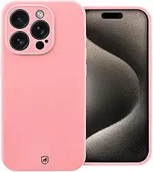 Gshield Capa Case Capinha Silicon Premium Antiderrapante com Interior em Microfibra, Proteção Contra Impressões Digitais, Arranhões, Quedas e Impactos (Rosa, iPhone 15 Pro Max)