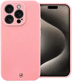 Gshield Capa Case Capinha Silicon Premium Antiderrapante com Interior em Microfibra, Proteção Contra Impressões Digitais, Arranhões, Quedas e Impactos (Rosa, iPhone 15 Pro Max)