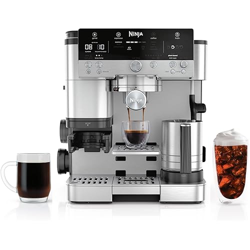 Ninja Luxe Café 3-in-1 Espresso, Drip Coffee and Cold Brew Machine | Intergrated Coffee Grinder, Milk Frother, Assisted Tamper & Built-In Espresso Accessory Storage | Stainless Steel | ES601