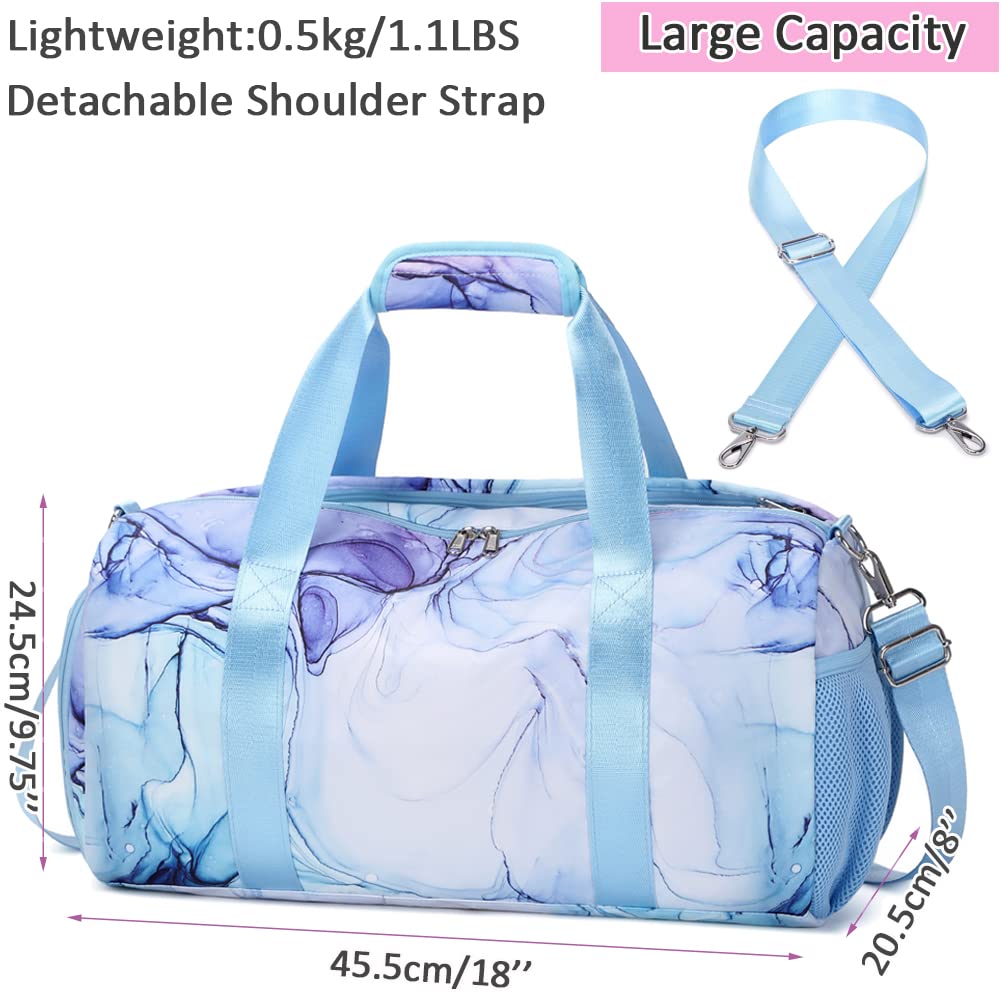 Kimwadalh Travel Duffle Bag Sports Bag Girl Teens Weekender Women Overnight Bag Sports Duffel Gymnastics Bag Womens Travel Bag with Waterproof Pocket and Shoes Compartment - Image 2