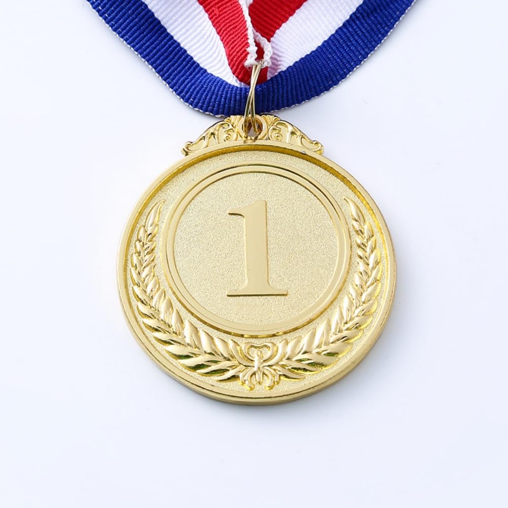 3 Pièces Médailles Métal, Médailles Or Argent Bronze Médailles, 1er 2e 3e Médailles Style Olympique avec Rubans, pour Les Activités pour Enfants, Les Jeux, Les Concours, Les Fête