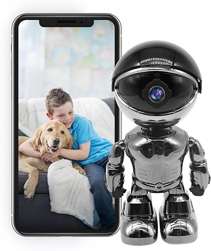 WESECUU Cámara de seguridad 2K para mascotas, inalámbrica, para interiores, 2.45G, Hz, WiFi, 360, para seguridad del hogar, exterior, interior,