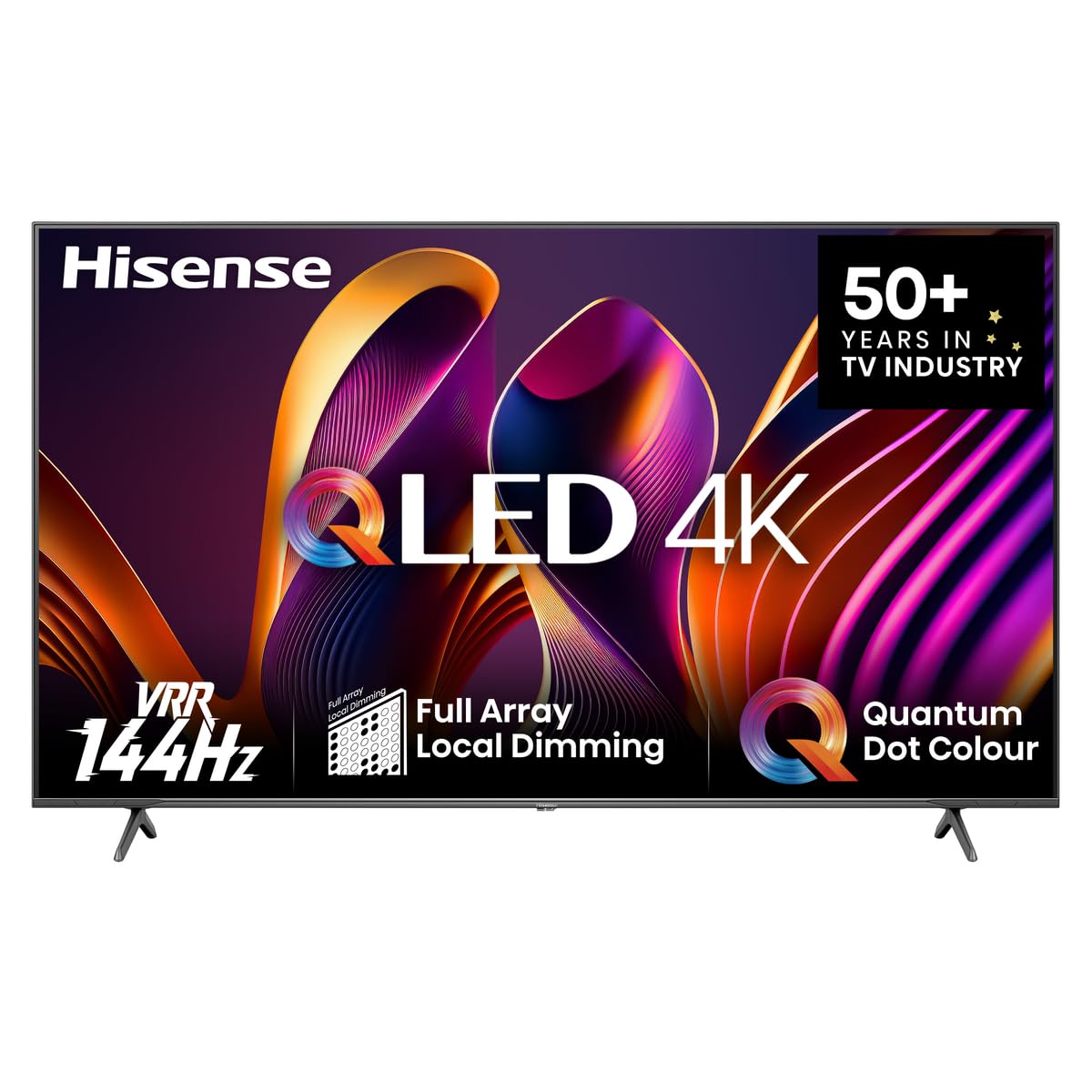 Hisense 65E7NQ Pro 164 cm (65 Zoll) Fernseher, 4K UHD, QLED, Smart TV, Total HDR, Dolby Vision IQ Atmos, 144Hz (VRR), HDMI 2.1, Game Mode PRO, Triple Tuner, Alexa Built-In, Dunkelgrau, [2024]
