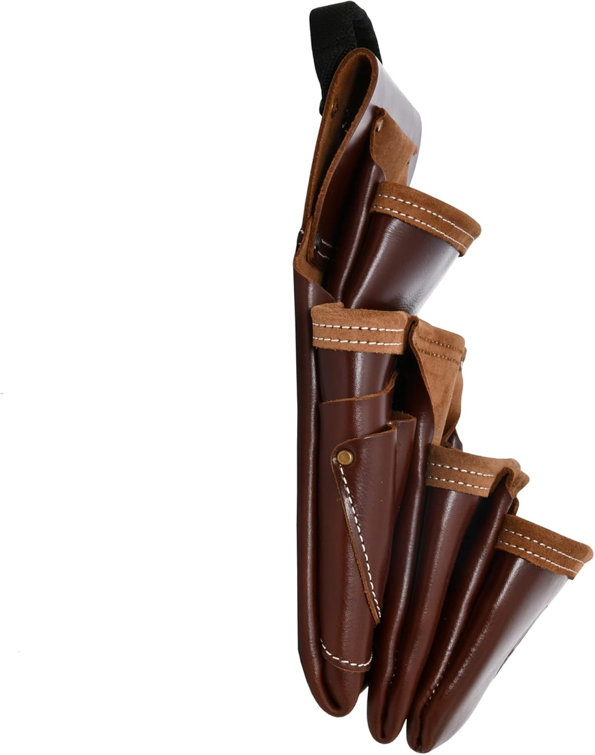 Style n Craft - 9 Pocket Framer's Nail and Tool Pouch in Full Grain Leather,Extra Front Pocket, Dark Tan (98446)