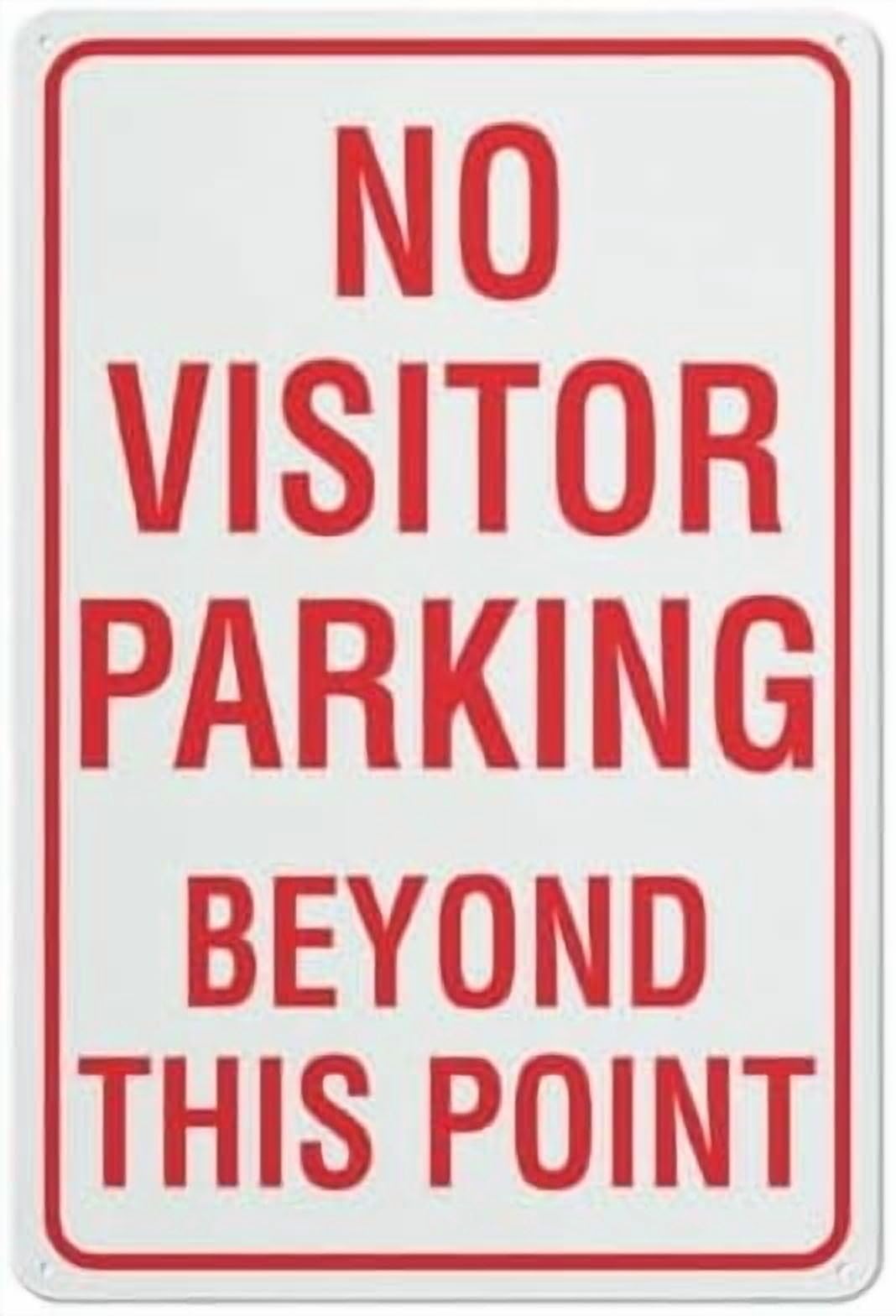 (2-Pack) Metal Tin Sign No Visitor Parking Beyond This Point Sign 12X8 Inch Sign Great For Garden And Yard Wall Decor