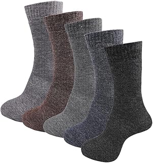 aadikart Men's Woolen Calf Length Solid Thick Terry Winter Wear Socks (Multicolor, Free Size) - Combo Pack of 5 Pairs-picture-51