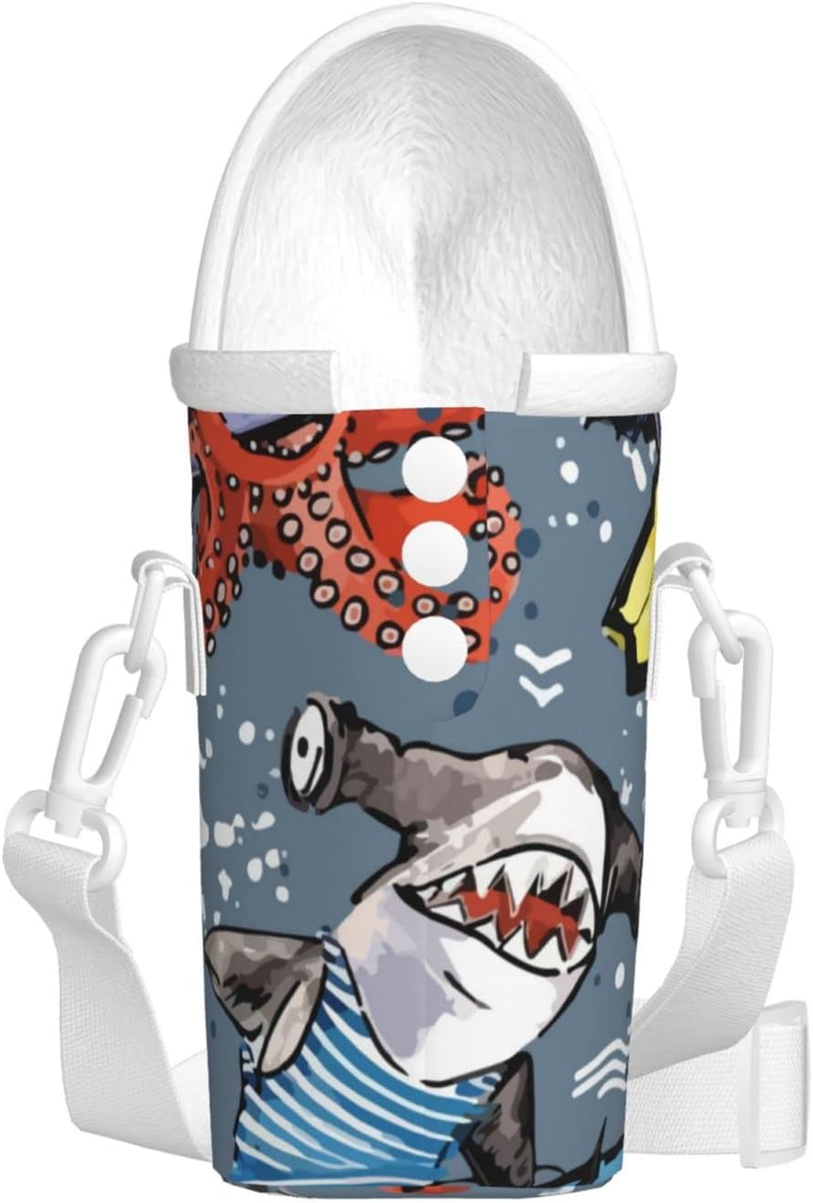 カップスリーブ 缶カバー アニマル柄 格安 海 魚 サメ タコ カニ 水筒 
