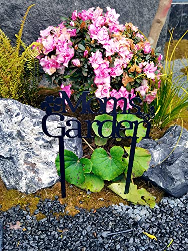 Cinpiuk Mom's Garden Sign, 16 Inch Metal Yard Stake Decorative Outdoor Art Decor Gardener Mom Birthday #TOP1