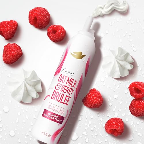 Dove Whipped Shower Foam Oat Milk & Berry Brulee 10.3 oz - image 3
