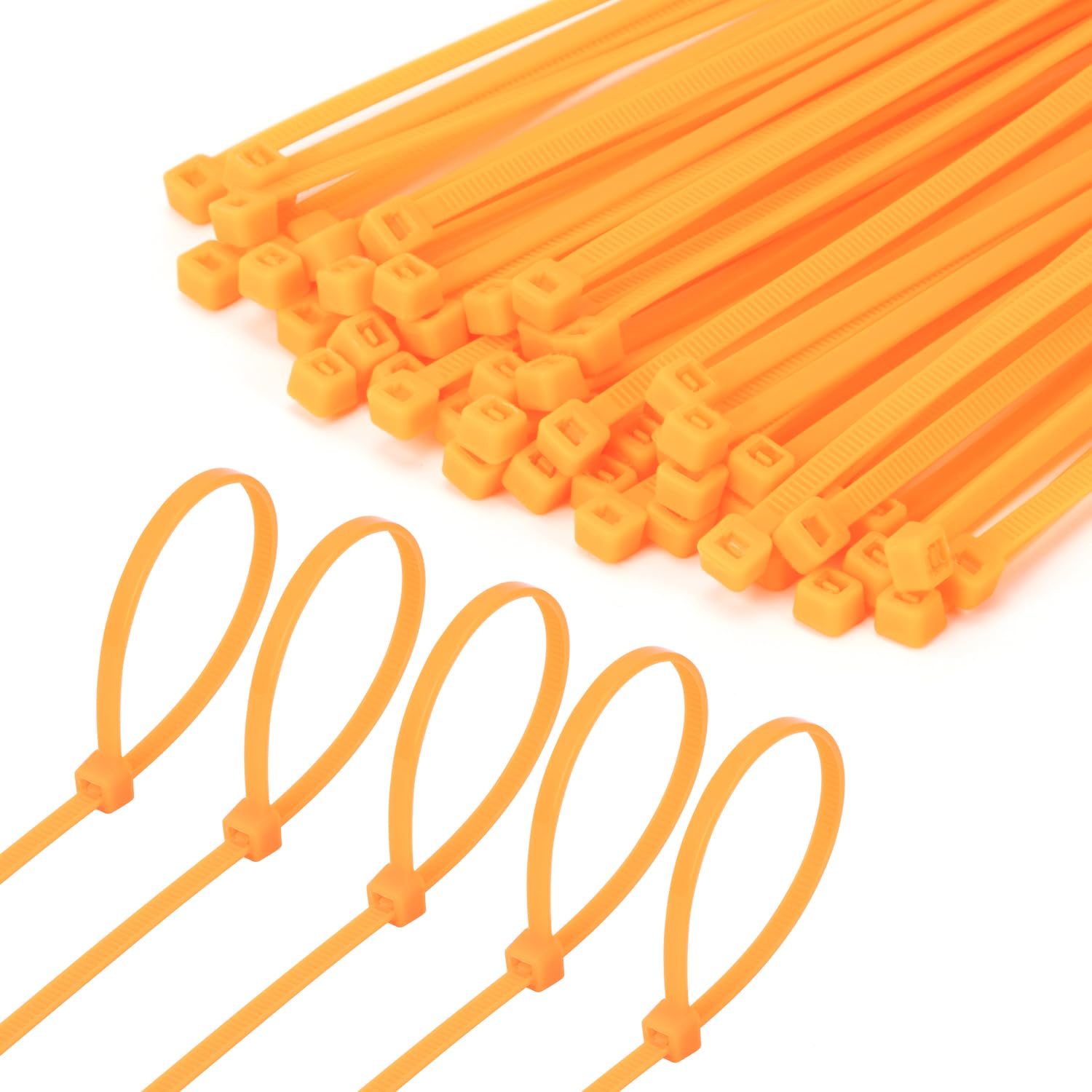 Armpow 6 Inch Orange Zip Tie 1000 PCS, 18 Lbs - Small to Medium Zip Tie, Nylon PA66 UV Resistant Cable Tie for Indoor and Outdoor Use - Ideal for bundling and securing objects — image 1