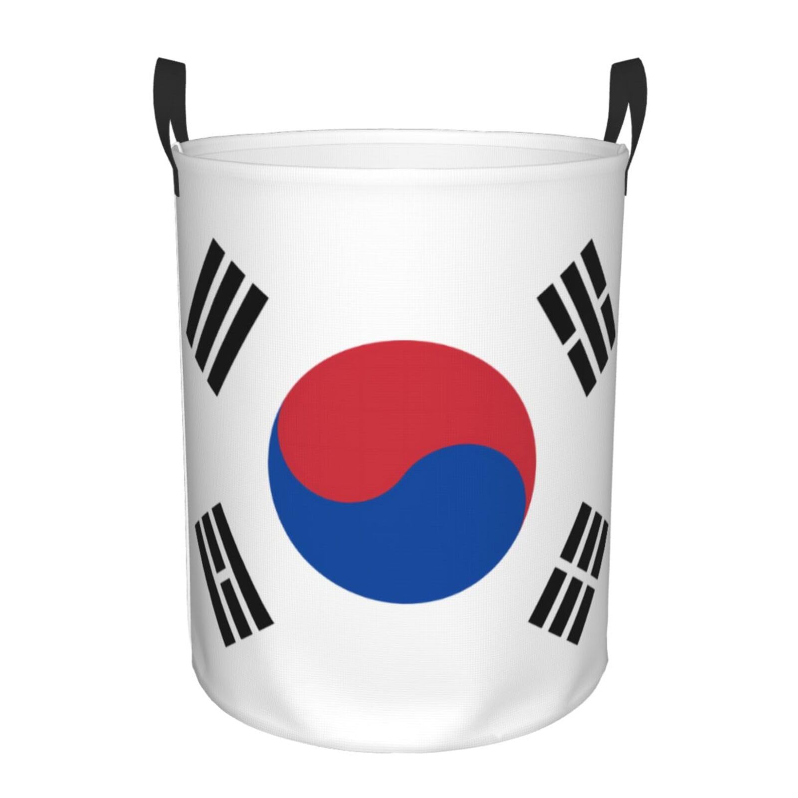 M Circular Hamper Flag of Republic of Korea Print for Dirty Clothes