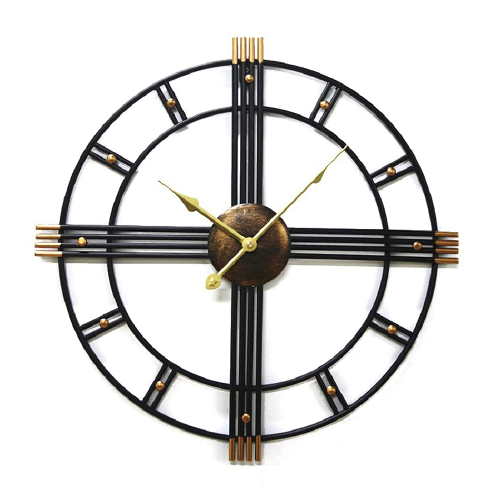 Horloge de Jardin 20 Pouces en Fer Forgé Horloge Murale Extérieure Étanche Grande Taille