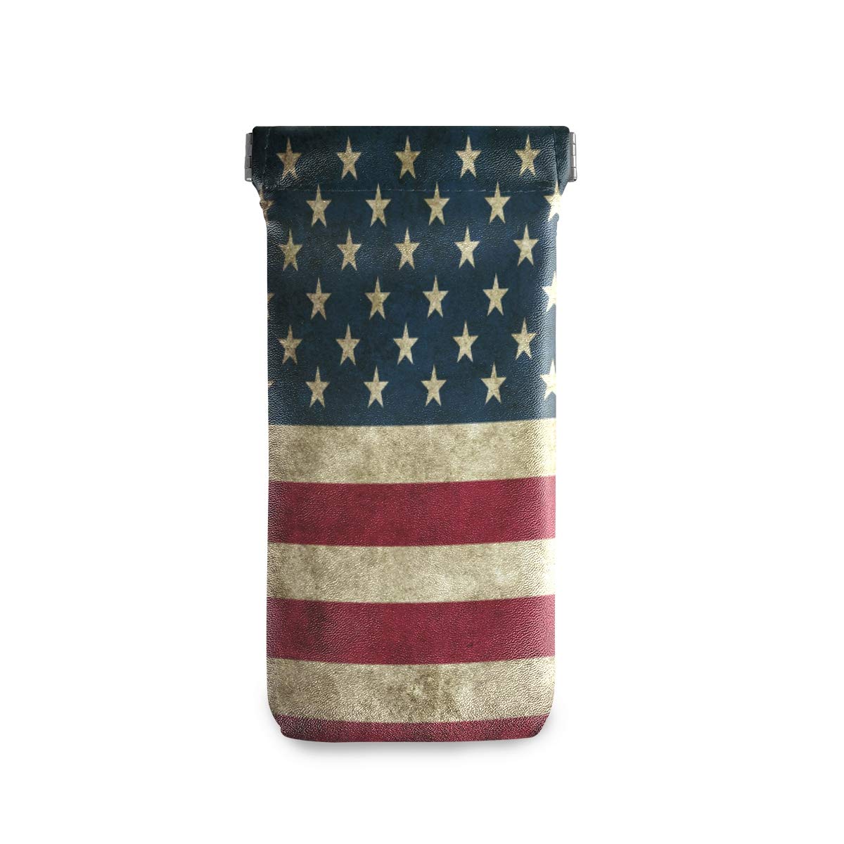 Linomo Unisex Multicoloured Vintage Usa American Flag Sunglasses Bag Microfiber Leather Pouch, Storage Bag For Glasses And Cell Phones