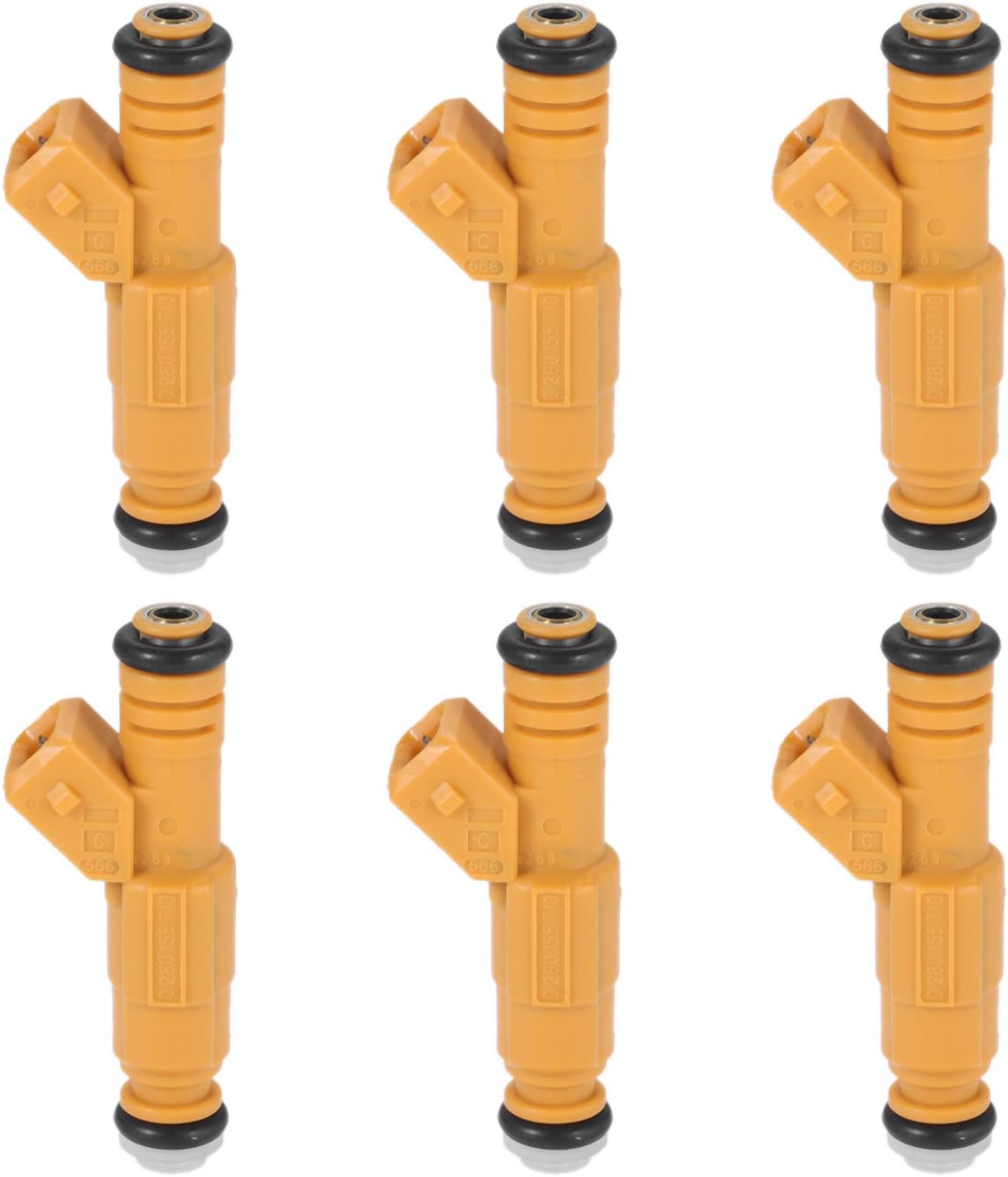 Fuel Injectors 0280155710 Compatible with Jeep Cherokee Grand Cherokee 1987-1998 Wrangler Comanche 4.0L 4 Holes Fuel Injector 0280155700