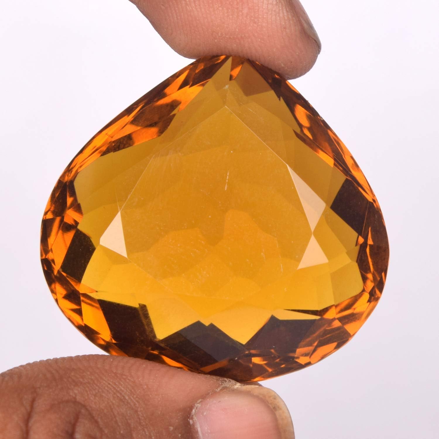 GEMHUB Natural Brazilian Yellow Citrine 93 Ct Pear-Shaped Loose Gemstone for Jewelry Making
