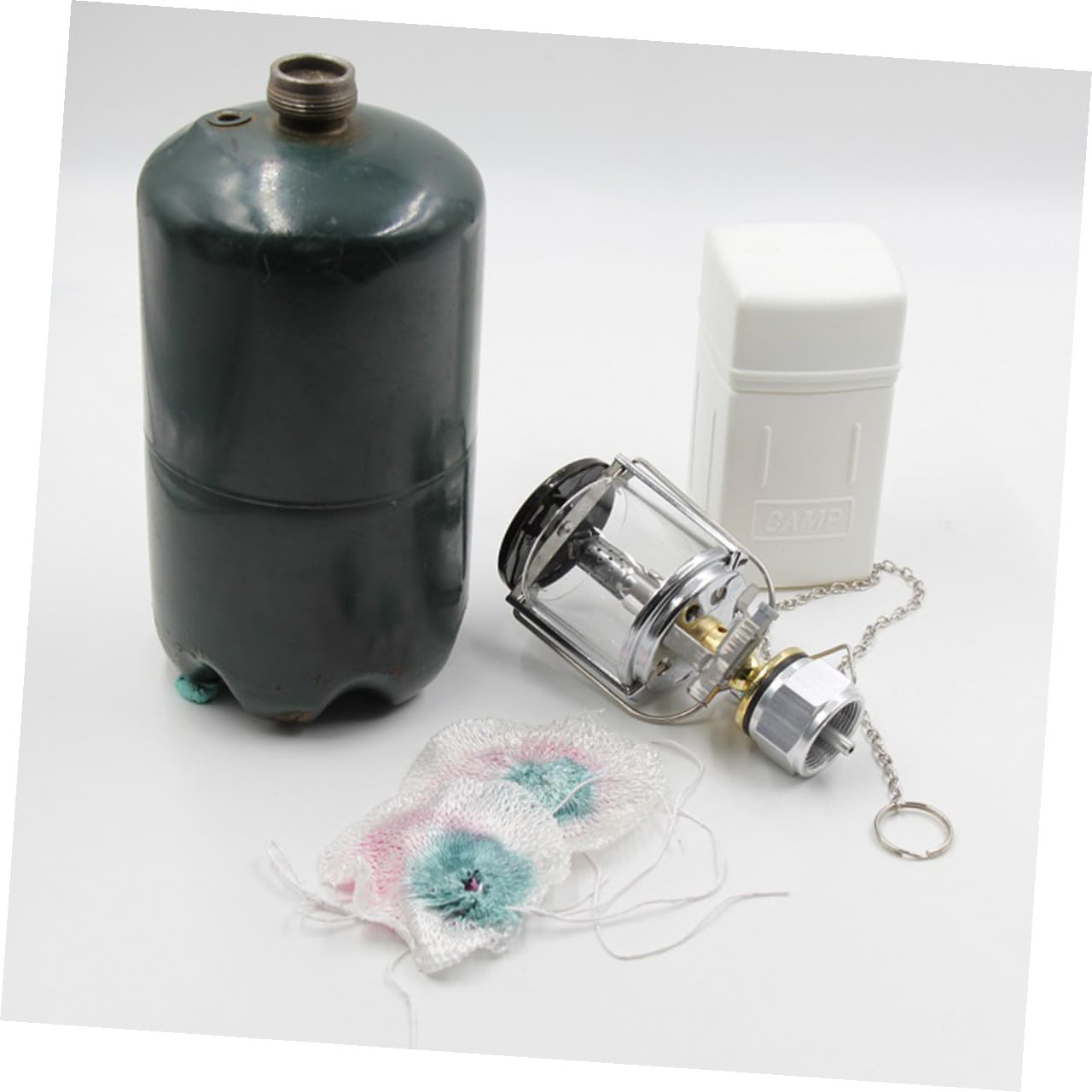 KOMBIUDA Lanterna da Campeggio a Gas, Lampada per Bombola Filettata, Illuminazione Portatile per Campeggio All’aperto, , Rame e Acciaio Inossidabile