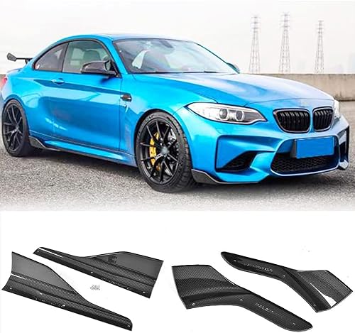 MCARCAR KIT Divisor de parachoques delantero de fibra de carbono y divisor de falda lateral para BMW Serie 2 F87 M2 Coupé 2016 2017 2019 2020 Alerón